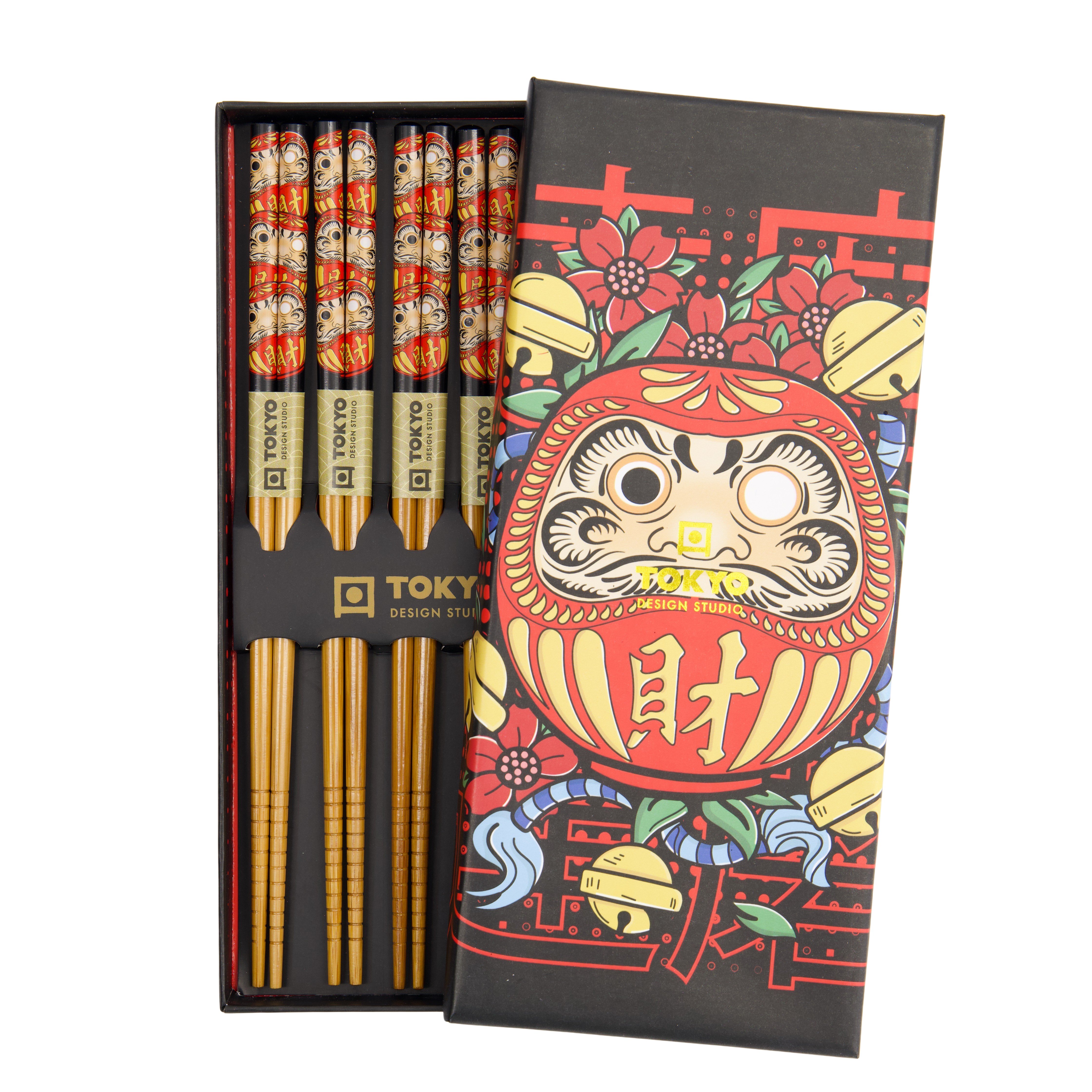 Spisepinde gavesæt, Daruma - 5 par